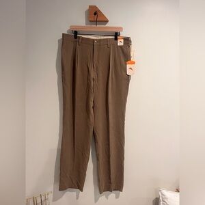 Tommy Bahama Men’s Silk Rayon Pants 36 x 34 Pleated Grayston Caribou Brown NWT